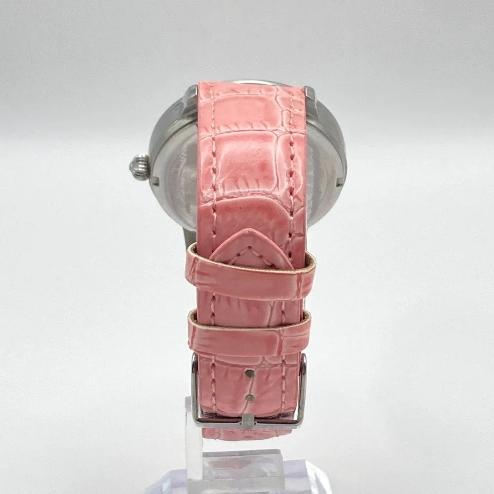 Burgi Women's Watch 36mm Silver Tone MOP Peacock Rainbow Crystals New Battery